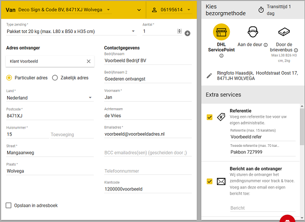 DHL Parcel DHL Servicepoint afleveren